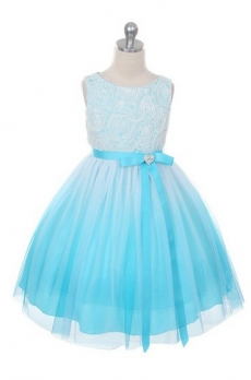 Платье для девочек Радуга (голубое - бирюза)
