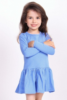 Платье для девочки Сердечки (голубое)
