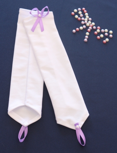 Перчатки для девочек с фиолетовым бантиком