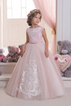 Платье для девочки Зои (розовое с оттенком серого)