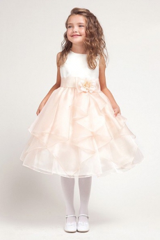 Платье для девочек Милена (айвори-персик)