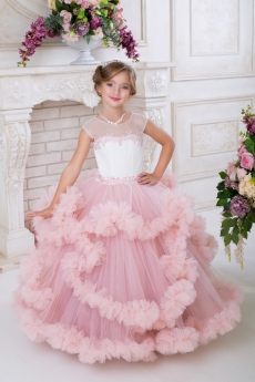 Платье для девочки Синтия (пепельно-розовое)