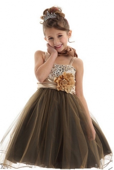 Платье для девочек Диана  (шоколад с леопардом)