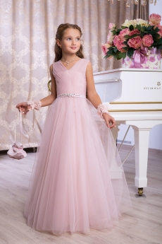 Платье для девочки Ольга (пепельно-розовое)