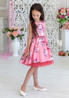 Платье для девочки Фабьен (сухая роза)