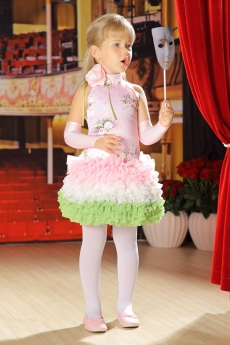 Платье для девочки (с перчатками) Ариша (розовое)