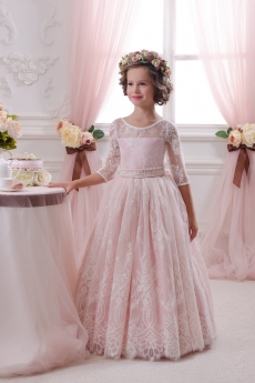 Платье для девочки Амедея (розовое с оттенком серого)