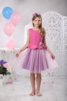 Платье для девочки Цветана (фуксия с фиолетовым)